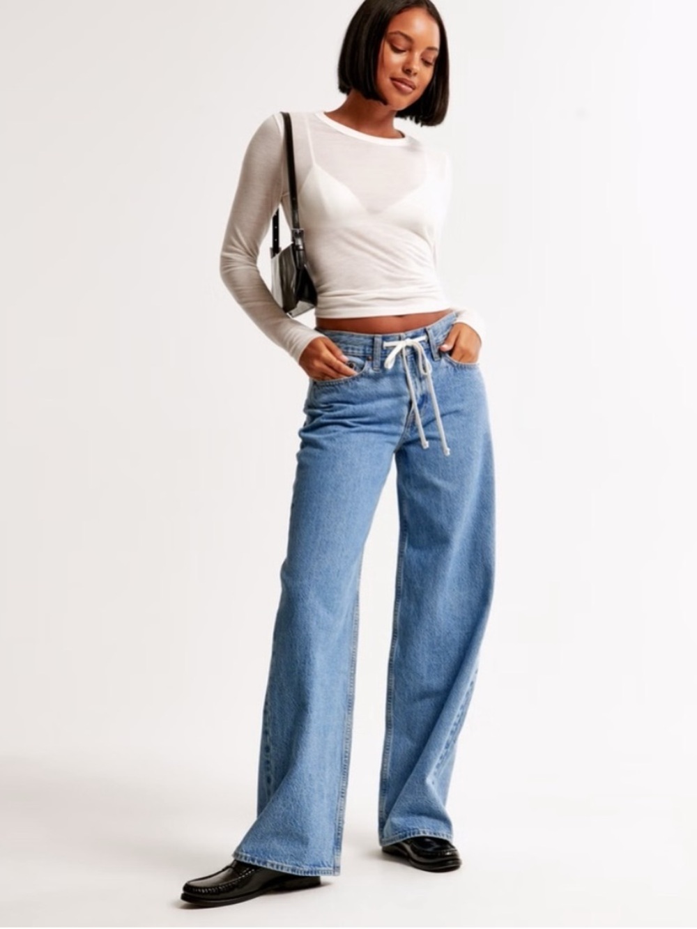 Abercrombie Ultra Loose Low Rise Jeans- with functional tie (curve love)